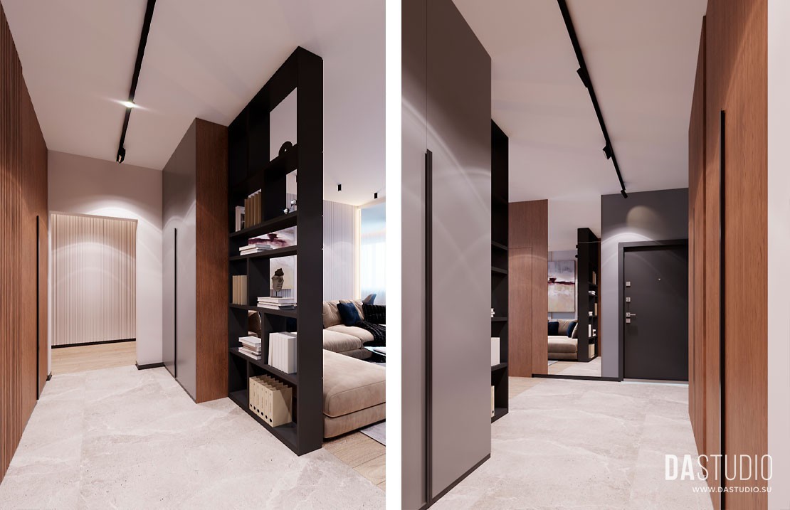 Дизайн квартиры в подмосковье площадью 107 кв. м. Холл